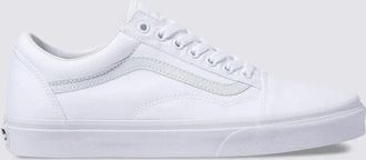 Vans Old Skool VN000D3HW00 Sneaker Mens True White Canvas Skate Shoes FD942 (White,5)