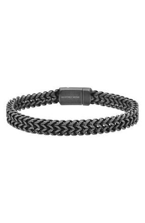 Geoffrey Beene Mens Double Franco Chain Bracelet in Black at Nordstrom Rack