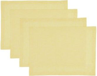 Solino Home Linen Placemats Set of 4, 14 x 19 Inch for Dining Table, Holiday and Everyday Table Decor - Athena in Chambray Yellow at Nordstrom, Size