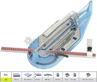 Sigma Azulejo Cortador 2g Profesional, Cortadora Baldosas 37 Cm