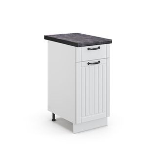 Vicco Mueble Bajo De Cocina Fame-line, Blanco Casa De Campo, 40 Cm, Et Antracita