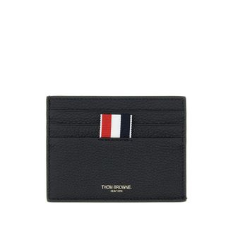 Thom Browne Logo-print Pebbled-leather Card Holder