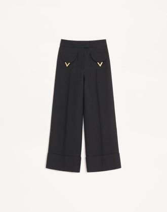 Valentino Pantaloni In Crepe Couture Donna NERO 36