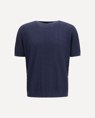 Giorgio Armani Short-sleeved cotton and silk Sweater Male 48