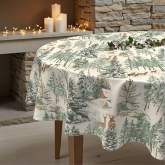 Muare Home Mantel redondo antimanchas 100% algod&oacute;n multicolor di&aacute;metro 190 cm