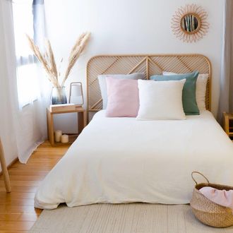 Sweeek Ropa de cama de gasa y algod&oacute;n blanco