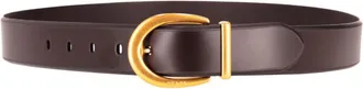 Prada Dark Brown Logo Buckle Belt