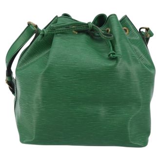 Louis Vuitton Petit Noe Monogram Canvas Green Leather Handbag (Pre-Owned)