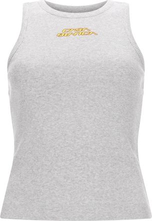 Casablanca Grey Ribbed Fitted Tank Top