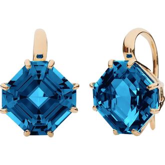 Goshwara Gossip Asscher-Cut Blue Topaz Drop Earrings in London Blue Topaz at Nordstrom