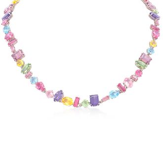 Swarovski Multicolored Rhodium Plated Gema Necklace