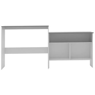 Berkfield Home Decorative Bar Table with 2 Table Tops White & Grey 130x40x120 cm | Size: 130 x 40 x 120 cm