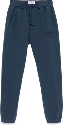 MC2 Saint Barth Sweatpants, male, Blue, Size: S Blue Jersey Trousers with Drawstring Waist