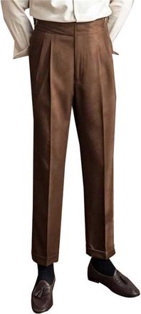 Generic Mens Vintage Formal Trouser Casual Business Pant No Belt Required High Waist Dress Pants Classic Fit Straight Leg Suit Pants Lightweight Chinos
