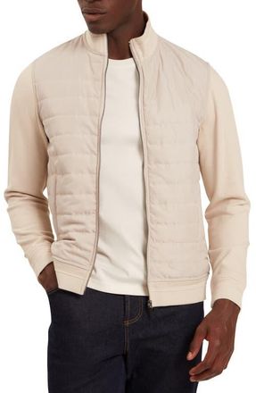 Ted Baker Durano Quilt Front Piqu&eacute; Jacket in Ecru at Nordstrom, Size 2