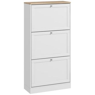 HOMCOM Mueble zapatero 60x23.5x115 cm blanco