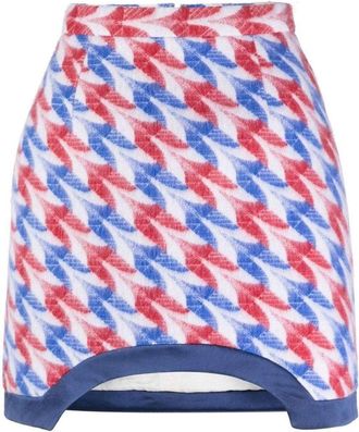 Casablanca Aviation Check Pencil Skirt