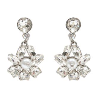 Simone Rocha Womens Heartbloom Drop Earrings Crystal Ivory Other Jewelry-Watches