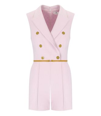 Elisabetta Franchi Quarzo Curry Short Jumpsuit With Buttons
