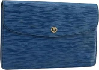Louis Vuitton Pre-owned Epi Leather Clutch Bag - Dames - Vintage Clutch - Blauw - ONE Size - Leer - Vintage