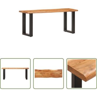vidaXL vidaXL Panca industriale - Panca con Bordi Vivi 110 cm in Legno Massello Acacia e Acciaio