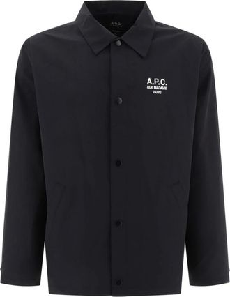 A.P.C. A.p.c., Overhemden, Heren, Zwart, S, Katoen, Zwarte Parka Buitenkleding Herenkleding