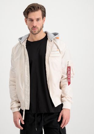 Alpha Industries Bomberjacke ALPHA INDUSTRIES MA-1 TT Hood Custom, Herren, Gr. S, weiss (jet stream wei&szlig;), Obermaterial: 100% Nylon, Futter: 100% Nylon, Jacken Bomberj