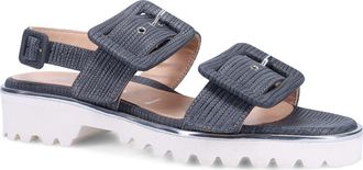Ron White Callie Epi Slingback Platform Sandal in Charcoal at Nordstrom, Size 6.5Us