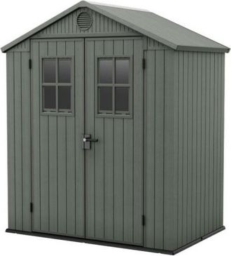 Keter Casetta Da Giardino In Resina Darwin 6x4 Green Con Finestre Frontali