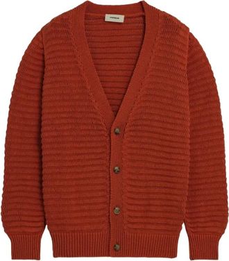A Paper Kid Cardigans, male, Red, Size: L Knitted Cardigan