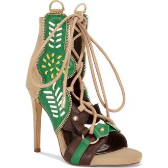 Azalea Wang Shainia Sandal in Green Multi at Nordstrom, Size 6.5