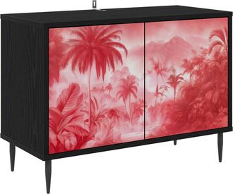 vidaXL Mueble De Tv Aachen 69 X 33 X 50,5 Cm Roble Negro Vidaxl