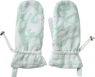 Dolce & Gabbana Wit Groen Logo Polslengte Handschoenen - Dames - Handschoenen - Groen - ONE Size - Nylon - Accessoires