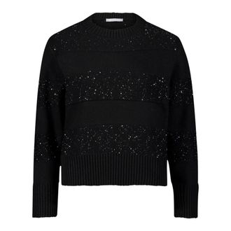Betty & Co Truien & Vesten, Dames, Zwart, L, Pailletten, Gebreide trui met pailletten