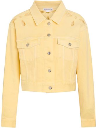 Good American Essential Cut-out Stretch-denim Jacket - Yellow - S (UK8-10 / S)
