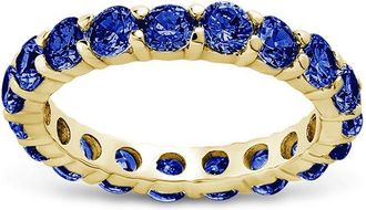 Sterling Forever Sterling Silver Gracie Sapphire CZ Eternity Ring