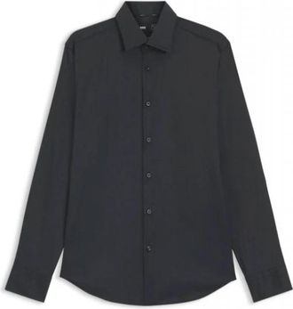 HUGO BOSS P-JOE-kent-C1-222 Shirt - Heren - Zakelijke Overhemden - Zwart - L - Overhemden