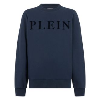 Philipp Plein Sweatshirt Ls Logo - Heren - Sweatshirts & Hoodies - Blauw - Maat: L Katoen