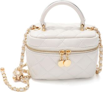 Adornia Cushion Quilted Faux Leather Top Handle Bag in White at Nordstrom Rack