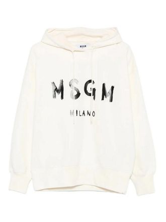 Msgm M. S.G. M. Logo Print Cotton Hoodie