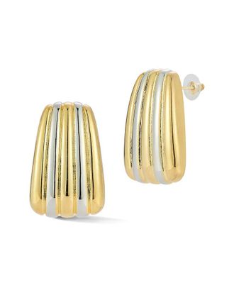 Glaze Jewelry Plated Ribbed Earrings