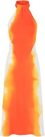 Ferragamo Abstract-Print Halterneck Dress