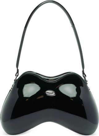 Diesel Black Play Double-D Curved Patent Handbag