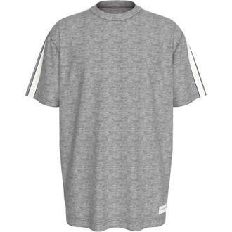 Tommy Hilfiger Heren-T-shirt met logo, normale pasvorm en korte mouwen (Grijs Heide Marl)