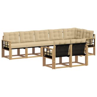 vidaXL Conjunto De Sof&aacute;s De Exterior Con Coj&iacute;n 8 Pcs Y Beige Vidaxl