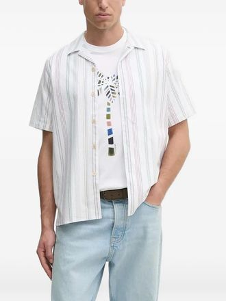 Paul Smith Camicia a righe a maniche corte - Bianco