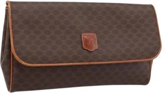 Celine Pre-owned Macadam Canvas Clutch - Dames - Vintage Clutch - Bruin - ONE Size - Leer - Vintage