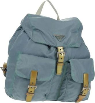 Prada Pre-owned Backpacks, female, Blue, Size: ONE SIZE Pre-owned Nylon Backpack