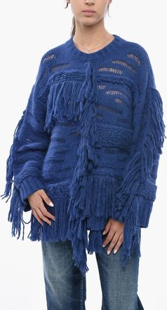 Stella McCartney Maglia Girocollo in Misto Alpaca con Frange Stella McCartney