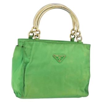 Prada Pre-owned Nylon Tote - Dames - Vintage Handtas - Groen - ONE Size - Nylon - Vintage